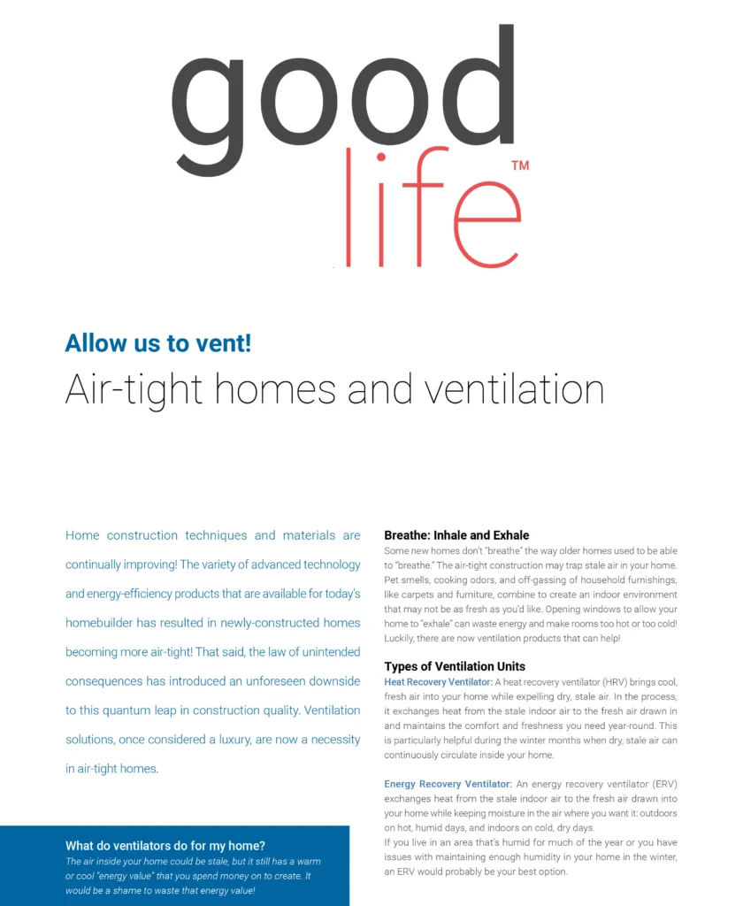Air-Tight homes and Ventalation