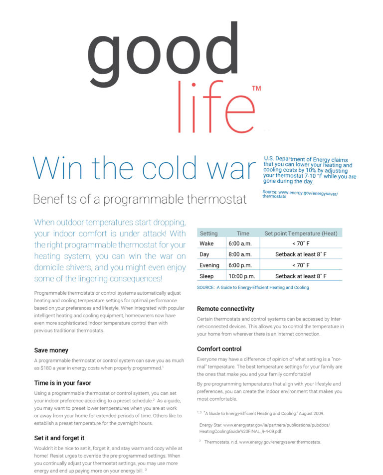 Benefits of a programmable thermostat
